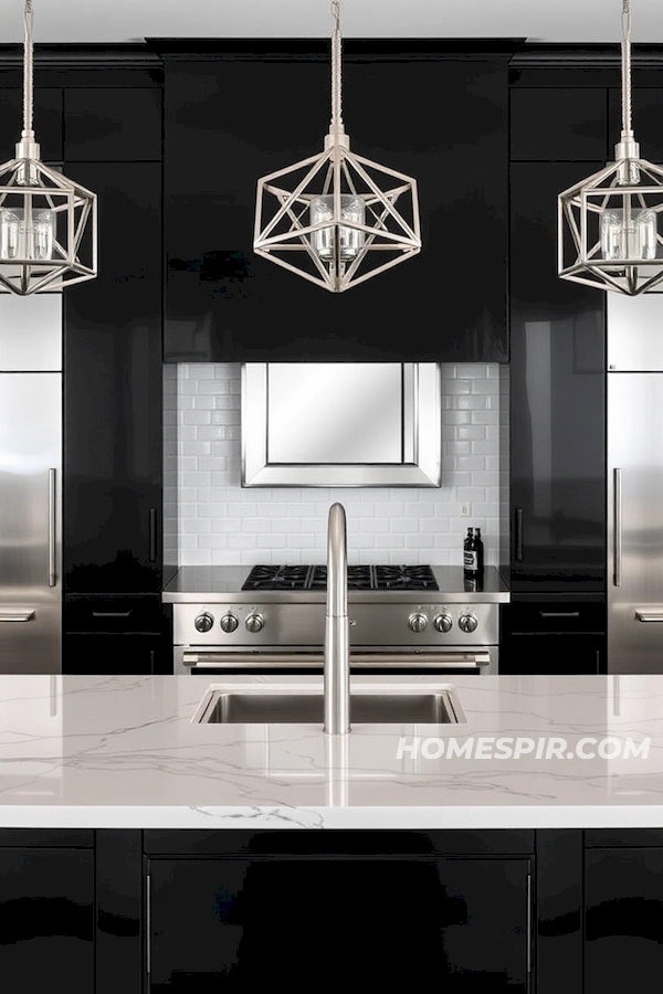 Art Deco Kitchen with Bold Silver Details