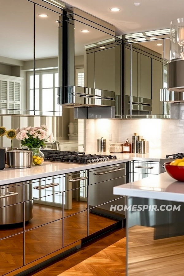 Art Deco Kitchen with Mirrored Surfaces