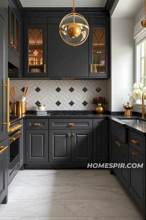 Art Deco Kitchen with Stained Glass Features