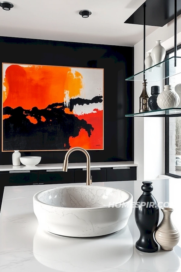 Art Gallery Kitchen with Bold Paintings