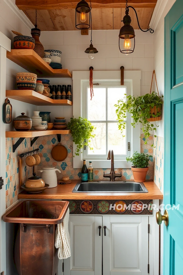 Artisanal Pottery and Copper Sink Design