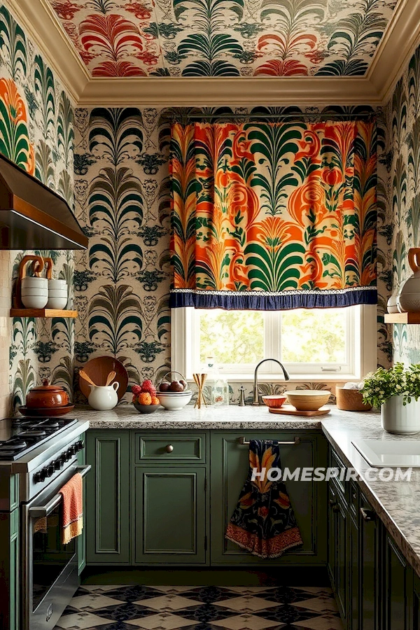 Artisanal Tiles in Patterned Kitchen