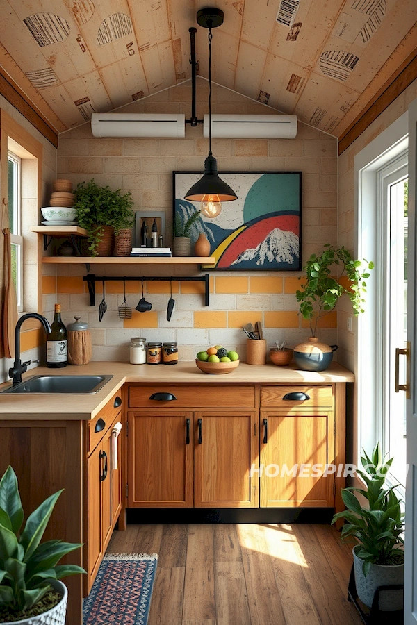 Artistic Eco-Chic Tiny Kitchen