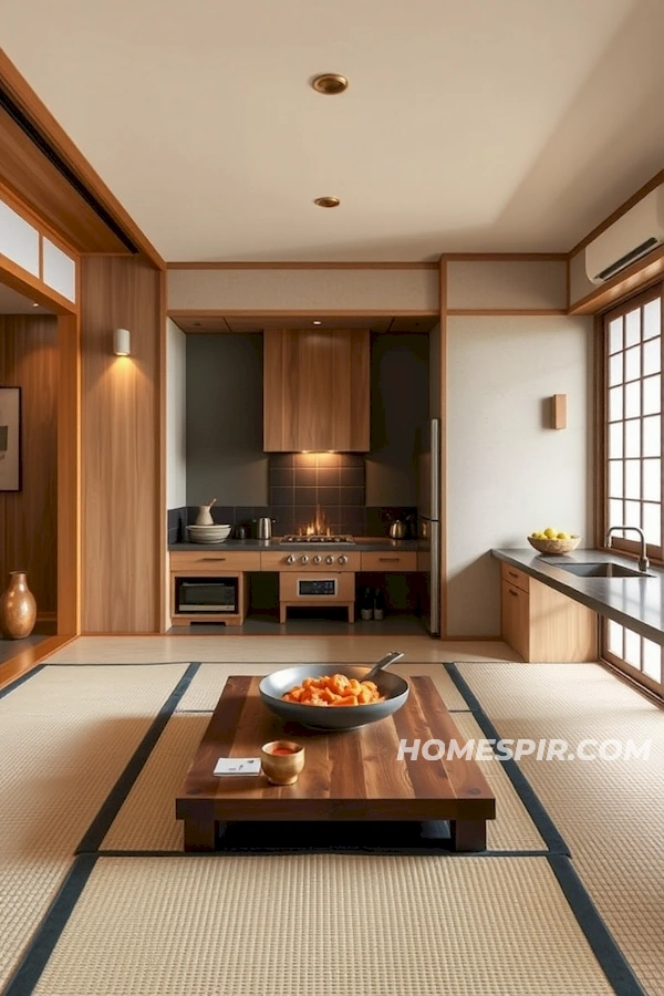 Authentic Ambiance in Modern Japanese Kitchen