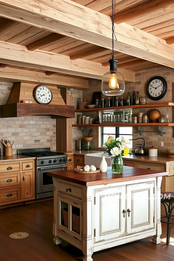 Authentic Vintage Flair in Rustic Kitchen