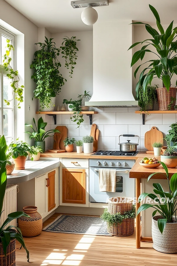 Bamboo and Plants Enrich Studio Kitchen