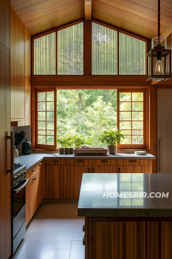 Bamboo and Stone in Eco-Friendly Japanese Kitchen