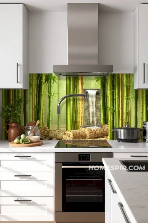 Bamboo Waterfall Kitchen Backsplash