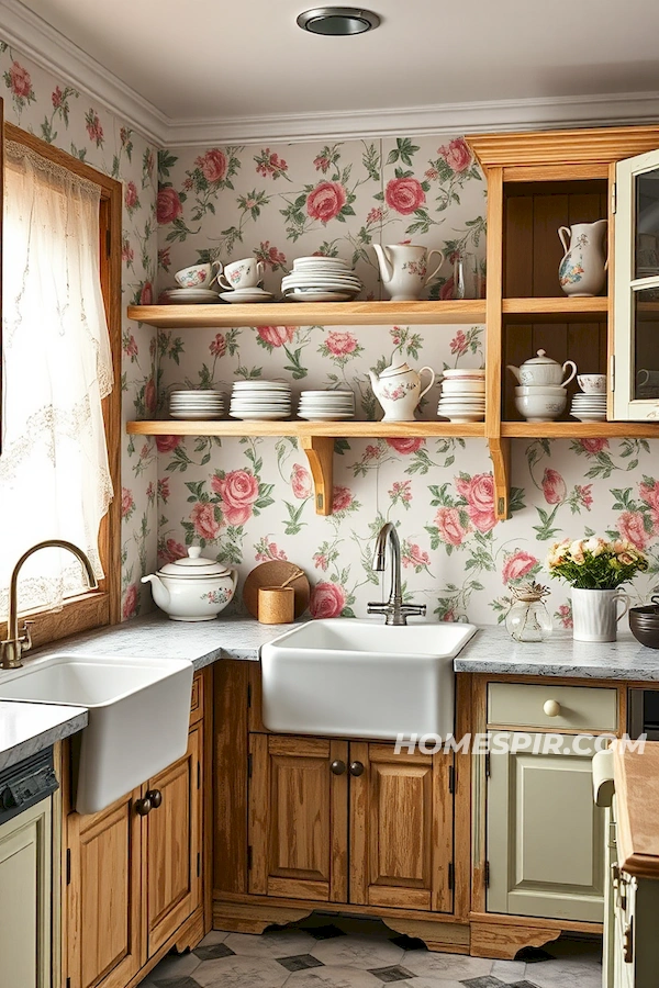 Beautiful Shabby Chic Space with Vintage China Display