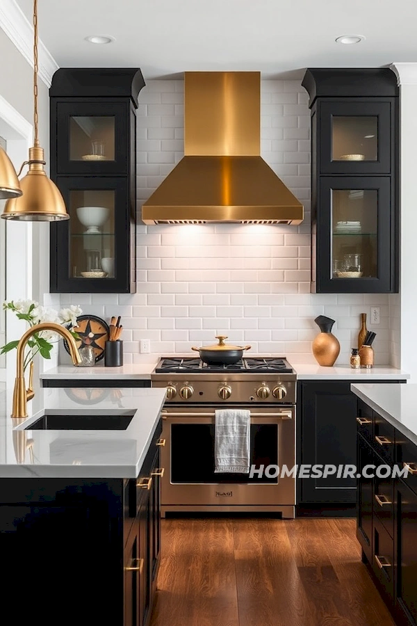 Black and Brass Mid-Century Kitchen Style