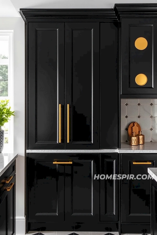 Black and Gold Cabinet Artistry