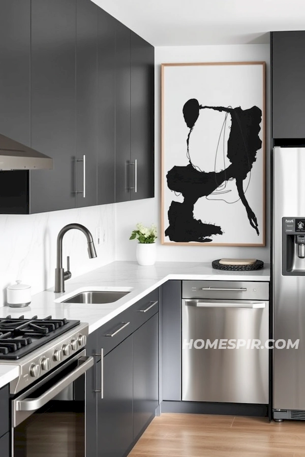 Black and White Art Inspired Kitchen Style