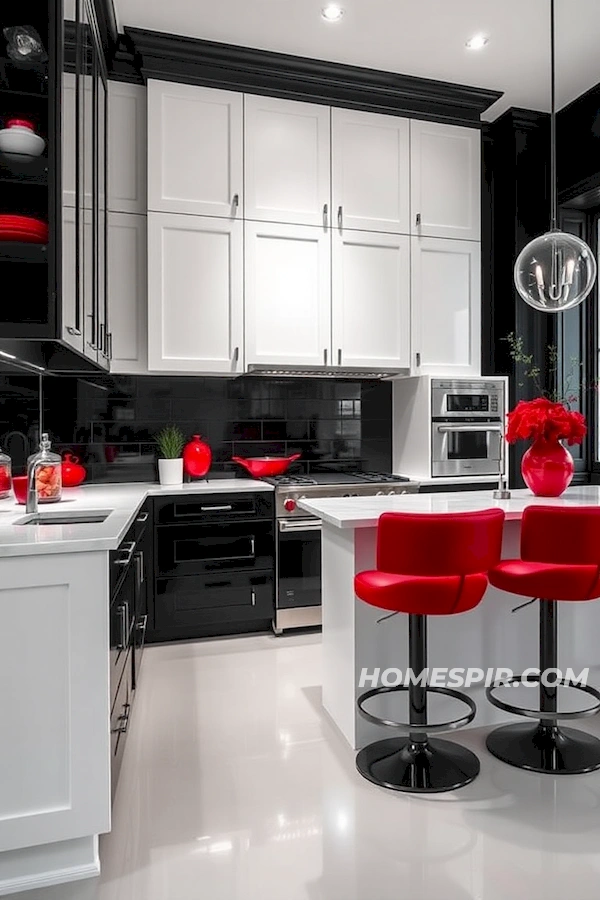 Black and White Meets Bold in Kitchen Design