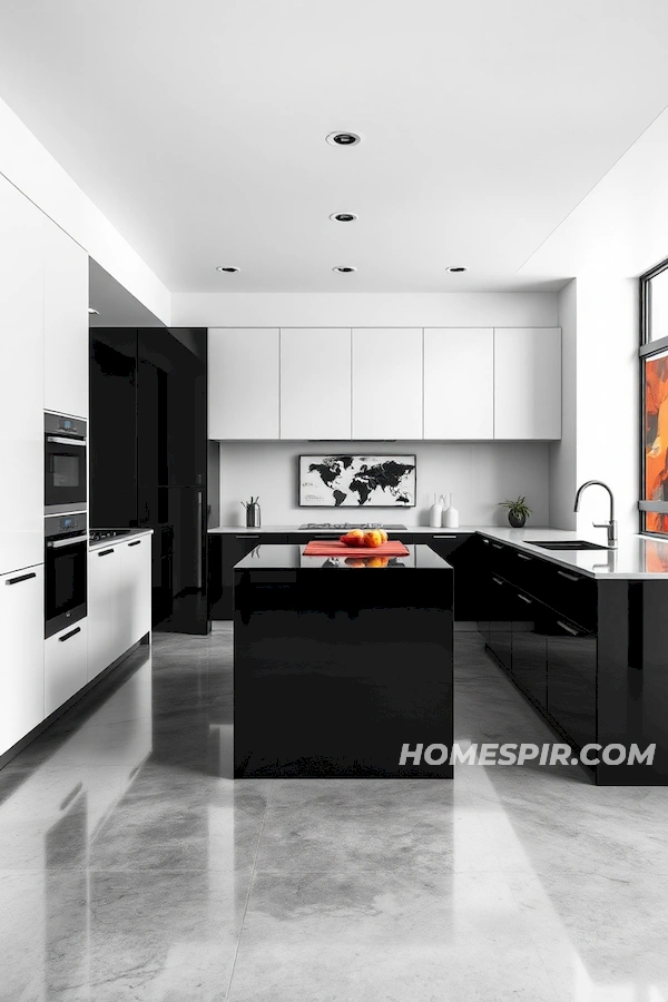 Black and White Minimalist Kitchen