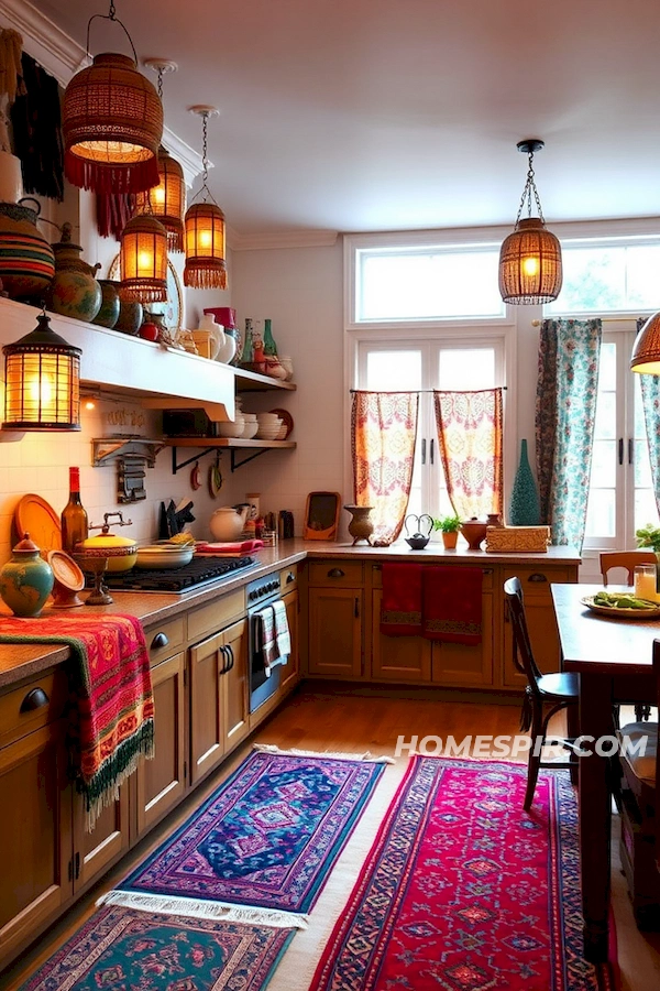 Bohemian Aesthetics and Eclectic Patterns in Kitchen