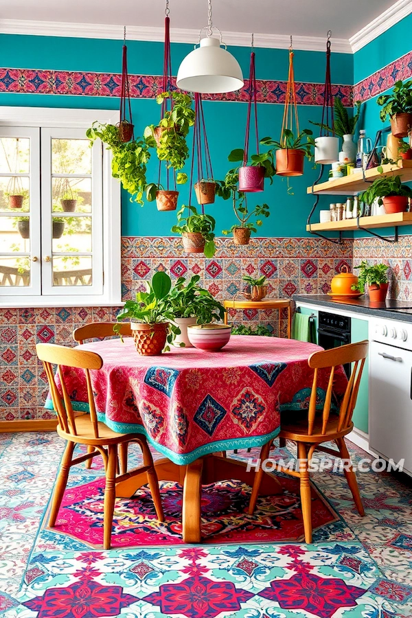 Boho Kitchen with Vintage Mismatched Chairs