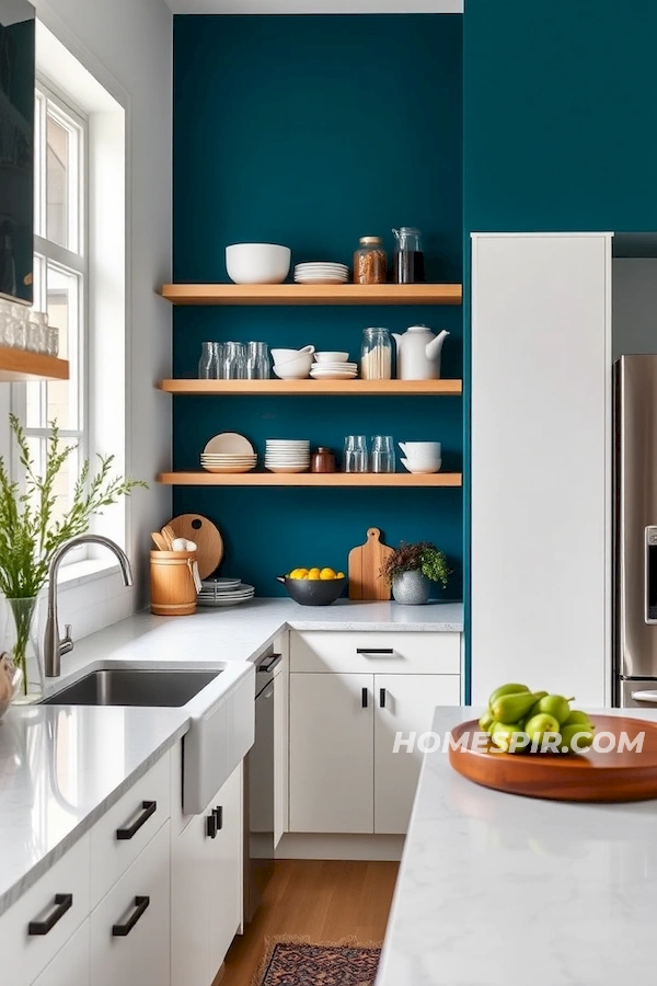 Bold Indigo Accent in Modern Kitchen Design