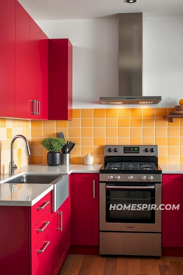 Bold Kitchen Design with Color Block Flair