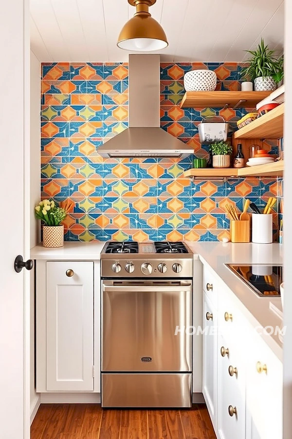 Bold Patterns for Tiny Kitchen Backsplash