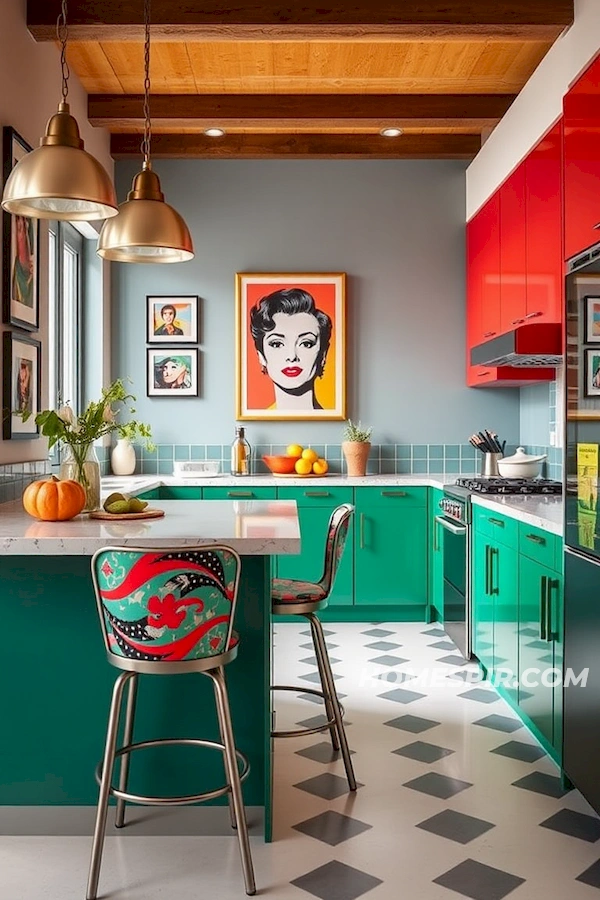 Bold Primary Colors in Artistic Kitchen