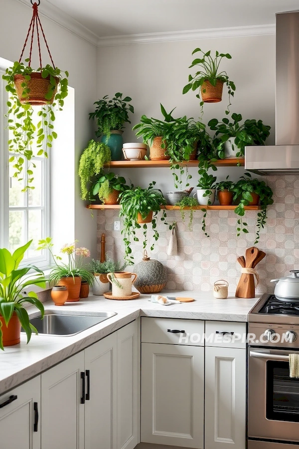 Botanical Boho Kitchen with Organic Tile Touch