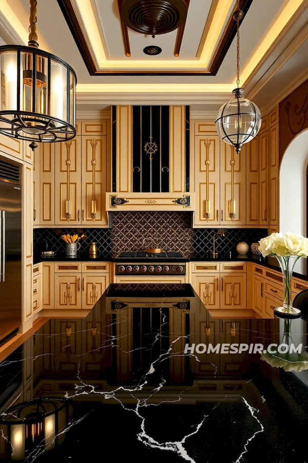 Brass Accents in Art Deco Kitchens