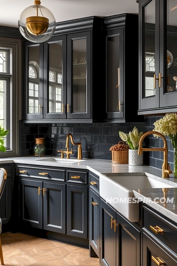 Brass Accents in Elegant Kitchen Design