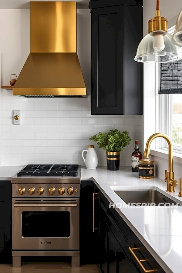 Brass Details in Modern Kitchen Style