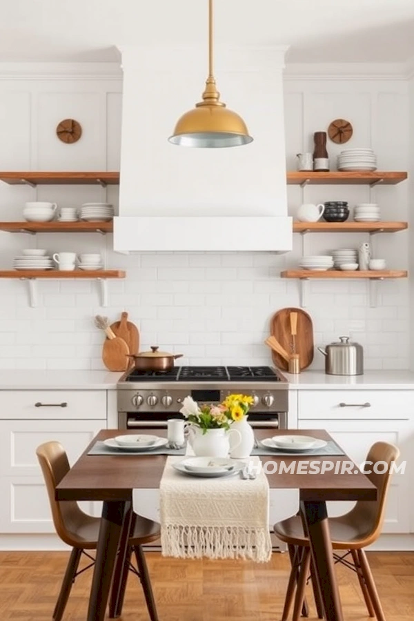 Brass Lighting Minimalist Kitchen