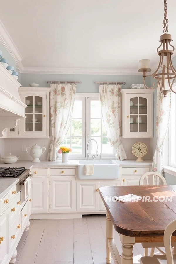 Bright French Kitchen with Pastel Tones