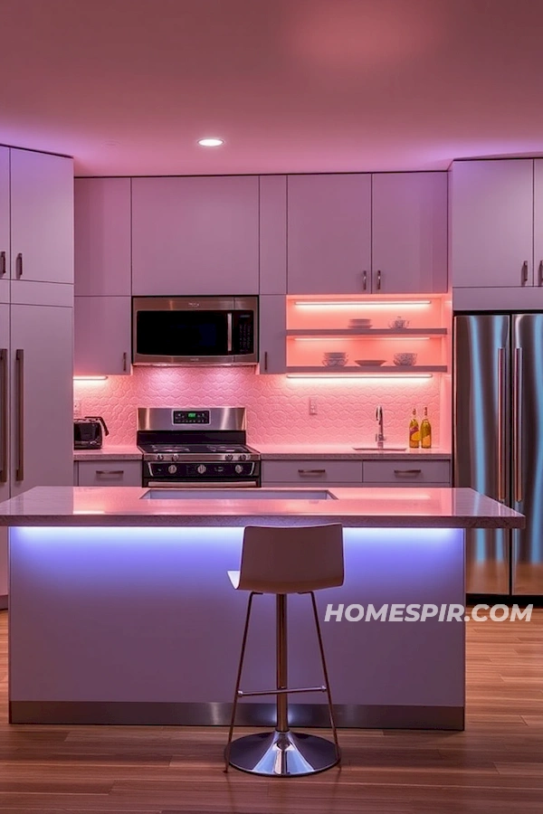 Bright LED Effects in Modern Kitchen Design