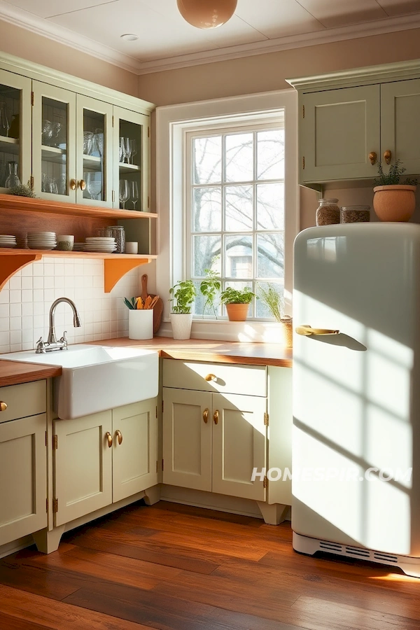 Bright Vintage Kitchen with Antique Glassware