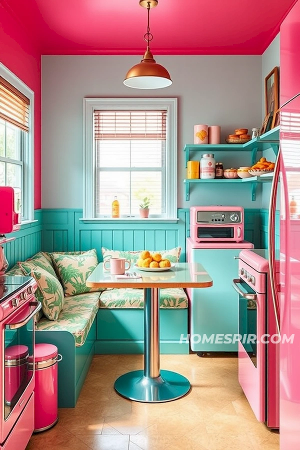 Burst of Color in Retro Kitchen Nook