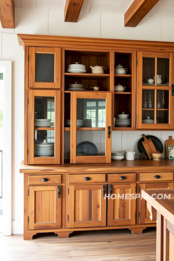 Cabinets with Frosted Glass and Reclaimed Wood