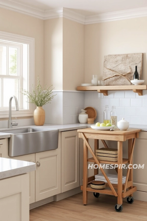 Calming Blue Driftwood Accented Kitchen