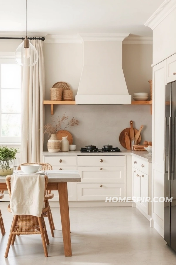 Calming Neutrals in Timeless Minimalist Kitchen