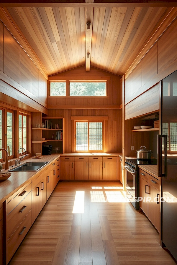 Cedar and Maple in Cozy Japanese Kitchen