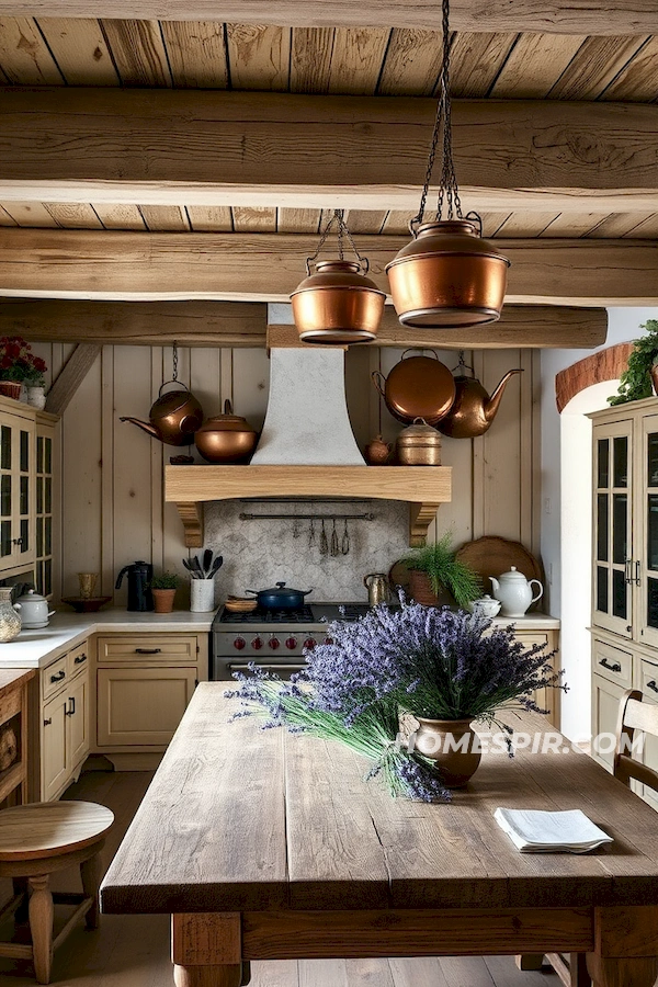 Charming French Country Kitchen with Lavender Touches