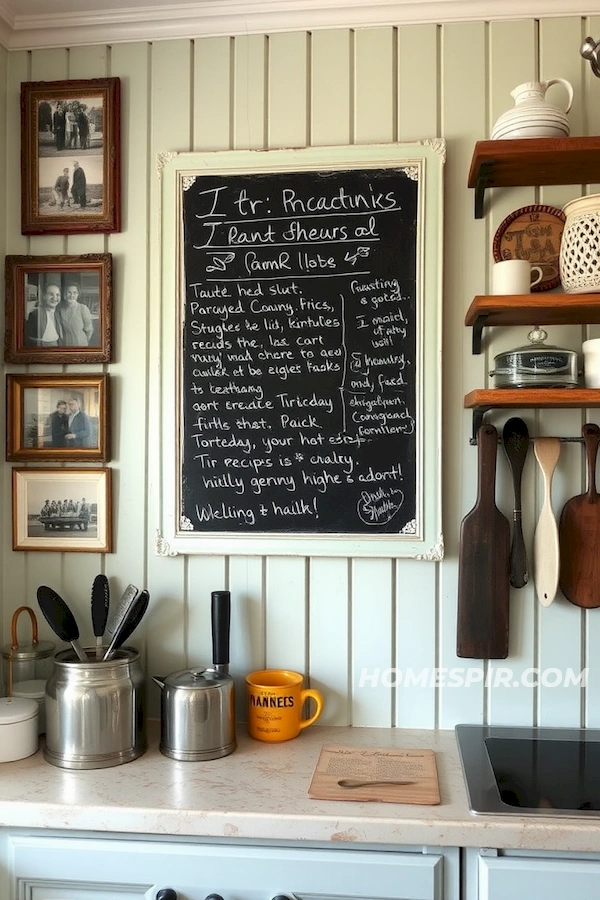 Charming Kitchen Wall with Antique Tools