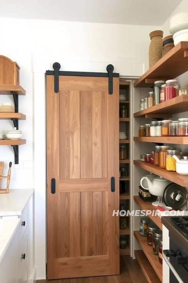 Charming Pantry Shelves with Antique Kitchenware