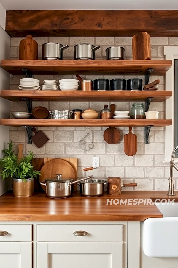 Charming Rustic Shelving in Luxury Kitchen