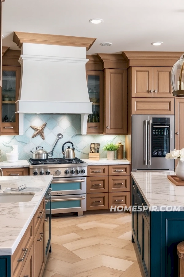 Chef's Kitchen with Sea Glass Inspired Appliances