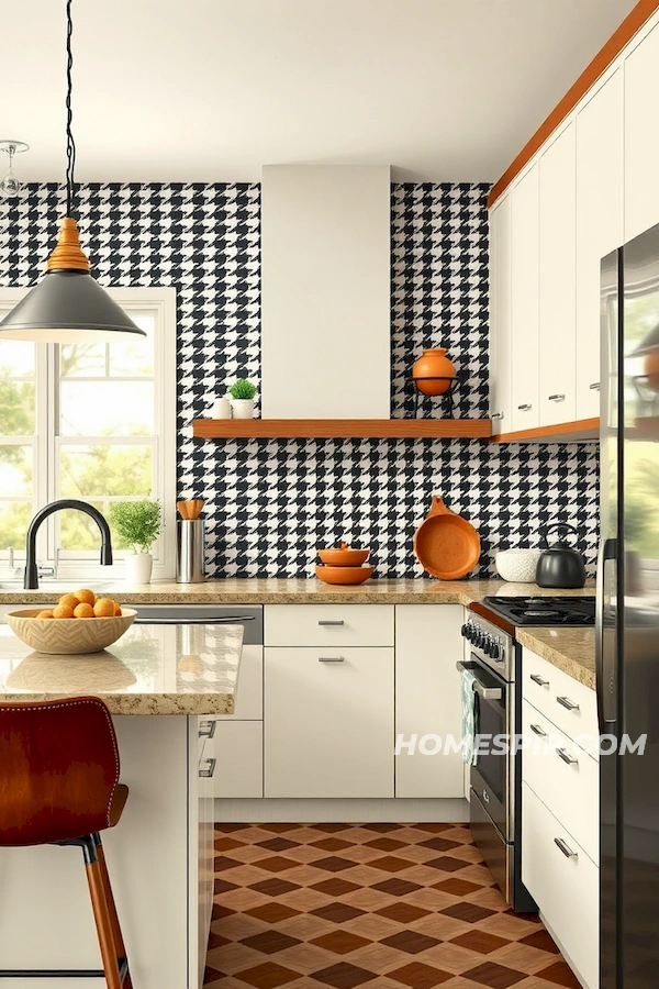 Chevron Patterns in Textured Kitchen Space