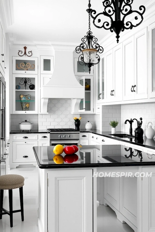 Chic Black and White French Kitchen Design