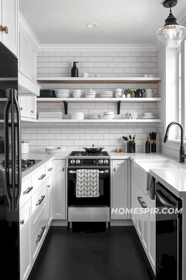 Chic Monochrome Elements in Vintage Kitchens