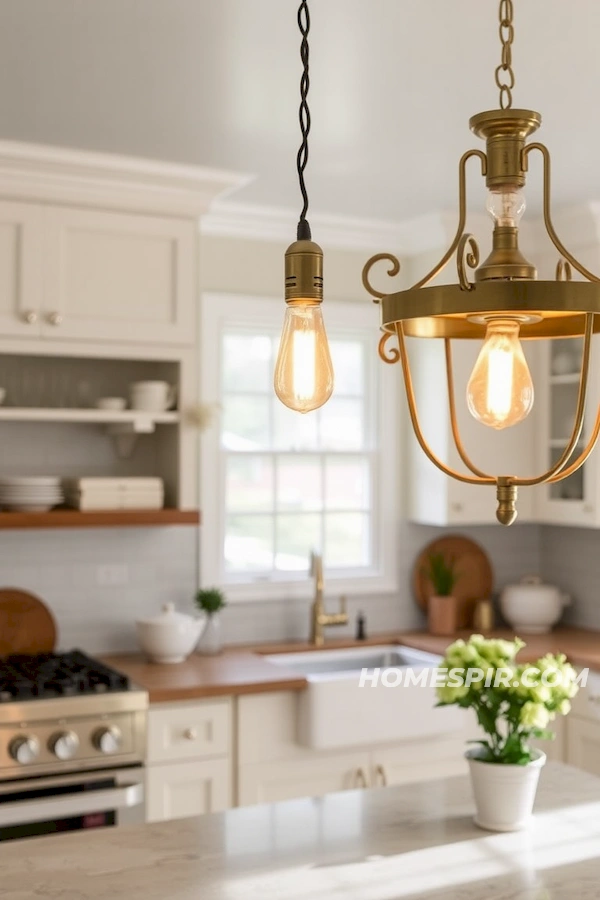 Chic Retro Lighting in Vintage Kitchen