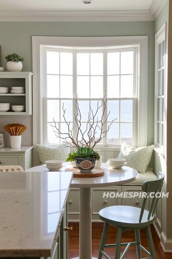 Coastal Breakfast Space with Succulent Decor