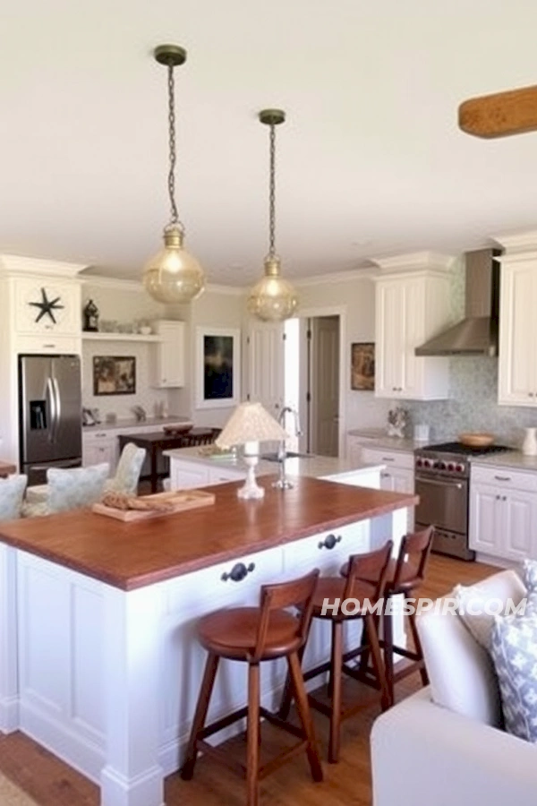 Coastal Kitchen with Nautical Themed Decor