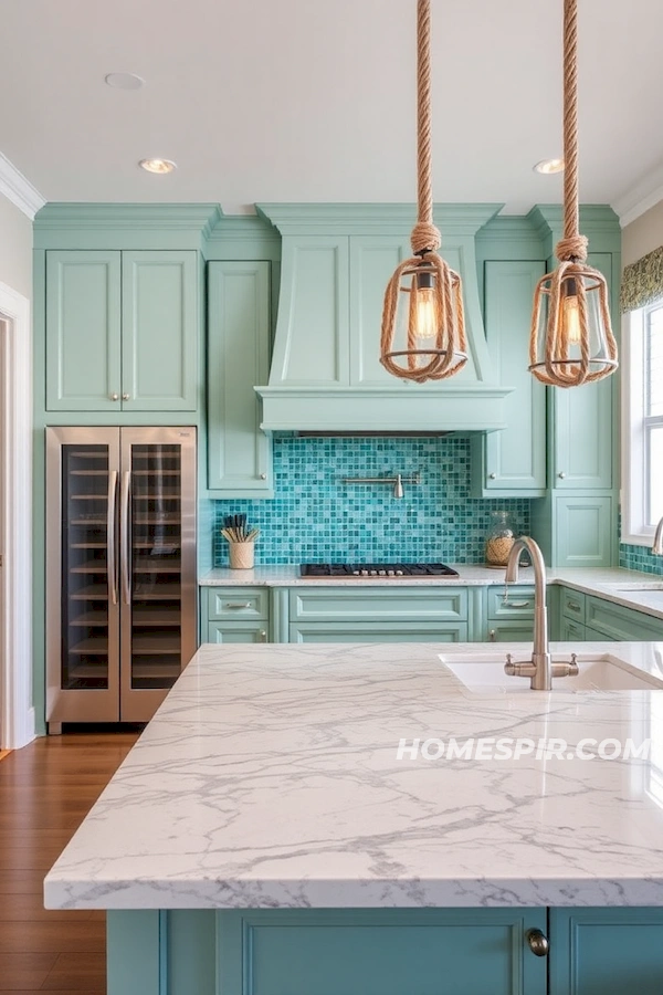 Coastal Kitchen with Turquoise Elegance