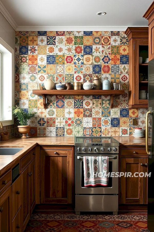 Colorful Bohemian Tile Wall